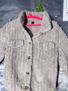 SHEIN Cozy Fuzzy Button-Up Jacket