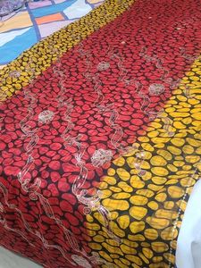 Vibrant Printed Saree with Embellishments