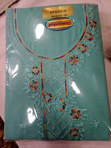 Embroidered Dress Material - Teal