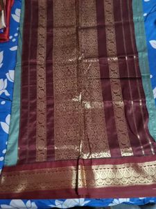 Silk Saree with Gold Detail