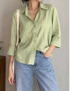 Light Green embroidered Button-Up Shirt