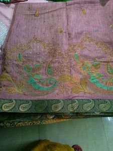 Once Used Very Pretty Saree Full Embroidery,