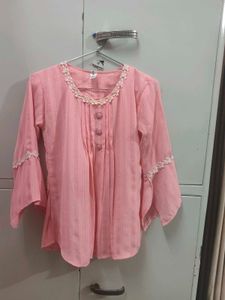 Chic Pink Embroidered Kurti