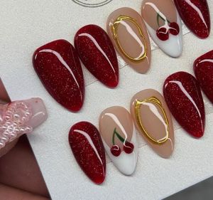 Cherry Press-On Nails