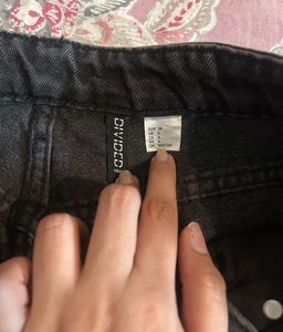 Wide Leg Black Denim Jeans