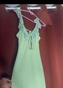 Lime Green Ruffled Maxi Dress