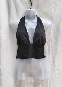 I. Deep V Neck Halter Top