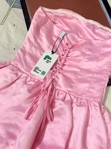 Strapless Pink Satin Dress