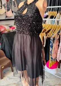 Sparkly Black Halter Neck Dress