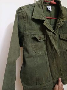 Olive Green Denim Jacket