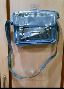 Shiny Blue Crossbody Bag