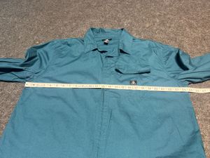 Converse 100% Cotton Teal Button-Up Shirt - Size L
