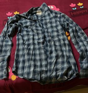 Classic Blue Plaid Long Sleeve Shirt