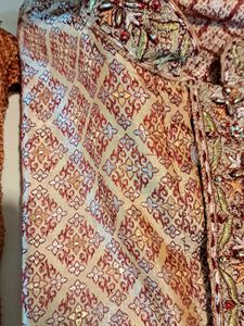 Men Silk Sherwani Style Zari Kurta Set