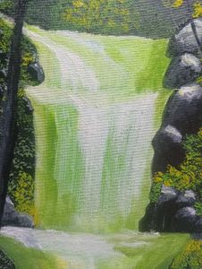 Waterfall acrylic Painting