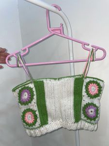 Crochet Floral Crop Top