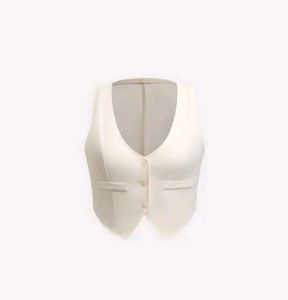 SAVANA Cream Button-Up Vest Top
