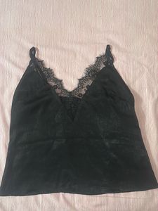 Black Lace Trim Cami Top