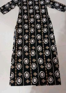 Black Printed Long Kurta
