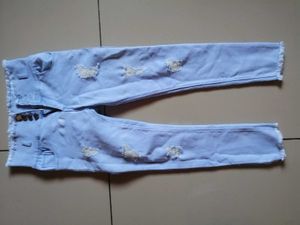 Light Wash Ripped High-Waist Jeans
