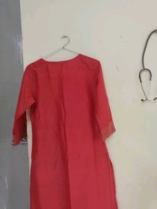 Coral Embroidered Kurta