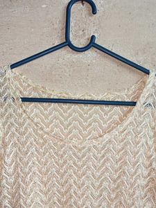 Sheer Knit Chevron Pattern Top
