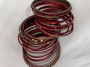 Set of Red &amp; Gold Bangles