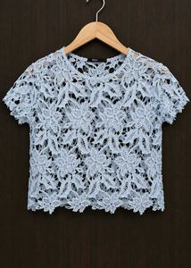 ONLY Light Blue Lace Top | Size S