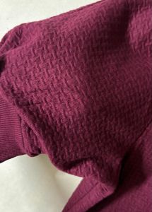Burgundy Textured Puff Sleeve Top