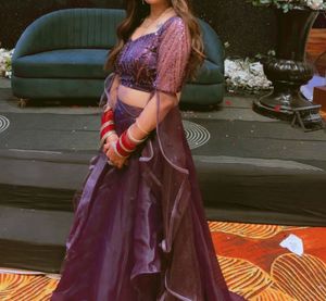 Stunning Purple handwork Lehenga Choli Set