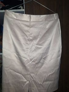 Beige satin short skirt