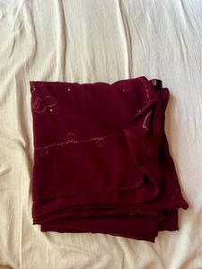 Burgandy Georgette Saree