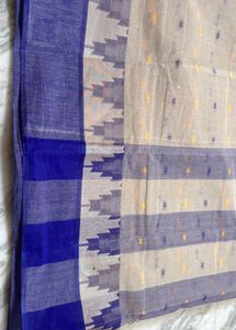 Elegant Saree with Blue Border