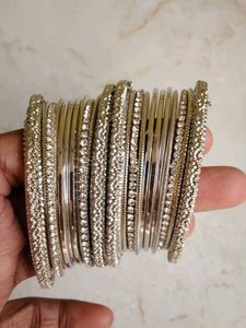 Elegant Silver Bangles Set