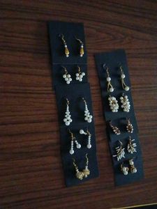 Assorted Pearl &amp; Gold Tone Earrings