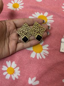Gold Toned Geometric Earrings