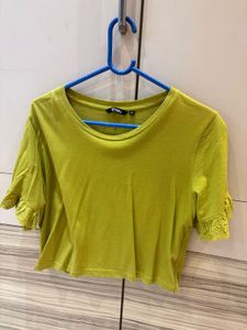 ✨ Zudio Lime Green Lace-Sleeve Top | Size XL ✨