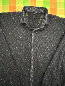 Men's Sparkly Button-Up Shirt