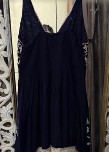 Navy Blue Embroidered Anarkali Gown