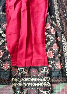 Black Floral Print Kurta Set
