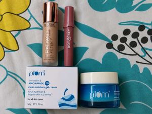 Plum & Dot & Key Skincare Set and foundation