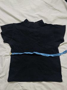 Black Mock Neck T-Shirt