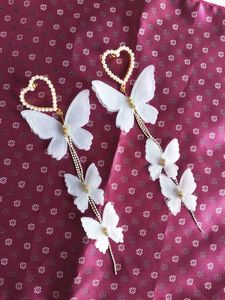 Savana White Butterfly Drop Earrings