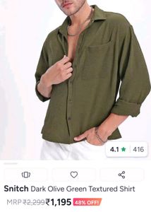 Boxy fit Premium Olive Green Shirt