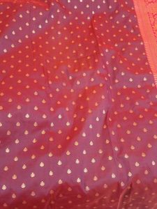 Elegant Burgundy Saree with Golden Weave