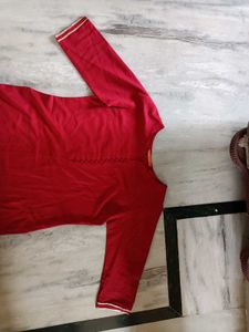 Maroon Cotton Kurta (thread pullings are there)