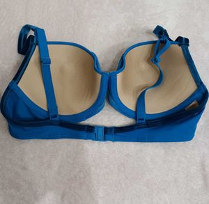 Teal Push-Up Bra with Velvet Trim