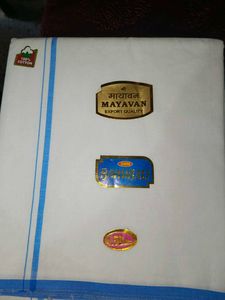 2 pieces Cotton Dhoti with Border