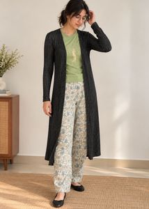 Longline Grey Ribbed Cardigan/ shrug