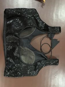 Elegant Black Handwork Sequin  Blouse